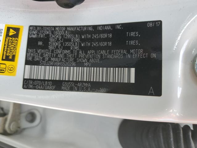 2017 Toyota Highlander Se VIN: 5TDJZRFH9HS520296 Lot: 57464764