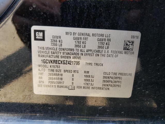 2016 CHEVROLET SILVERADO - 1GCVKRECXGZ421706