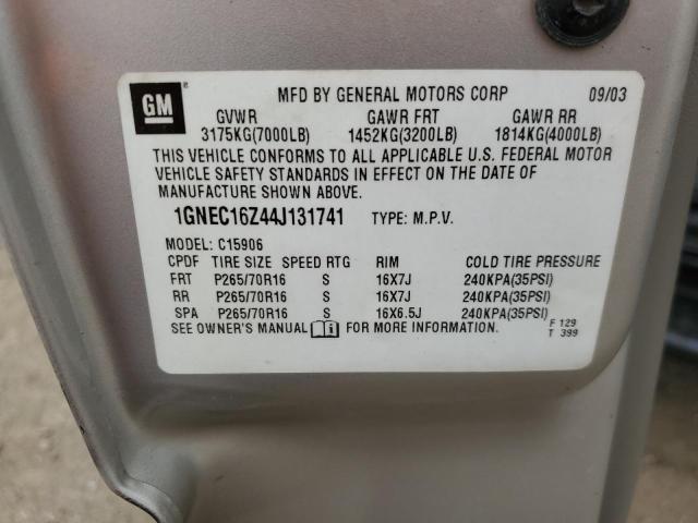 2004 Chevrolet Suburban C1500 VIN: 1GNEC16Z44J131741 Lot: 58106404