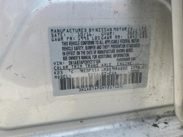 2017 Nissan Sentra S VIN: 3N1AB7AP0HY217104 Lot: 60144694