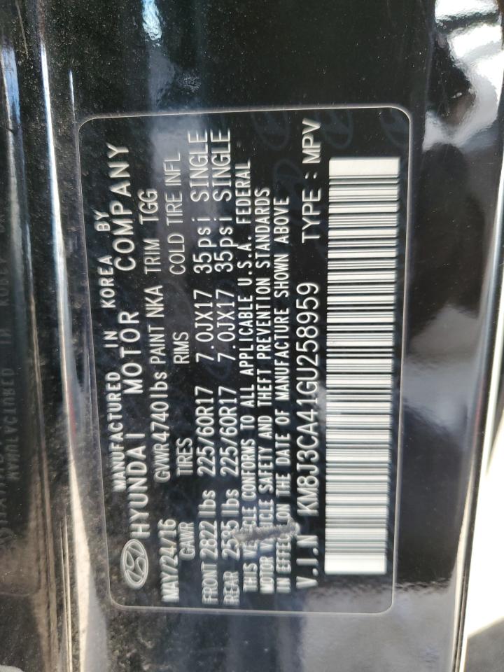 KM8J3CA41GU258959 2016 Hyundai Tucson Limited