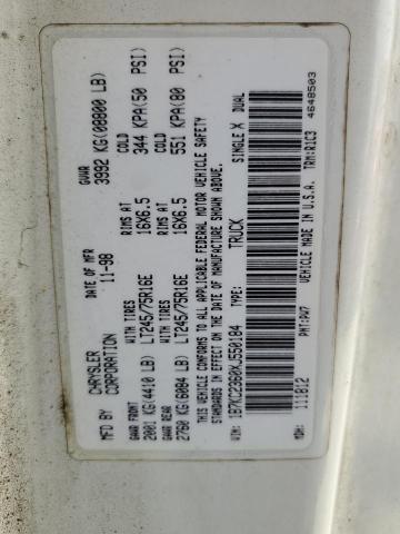 1999 Dodge Ram 2500 VIN: 1B7KC2360XJ550184 Lot: 59249454