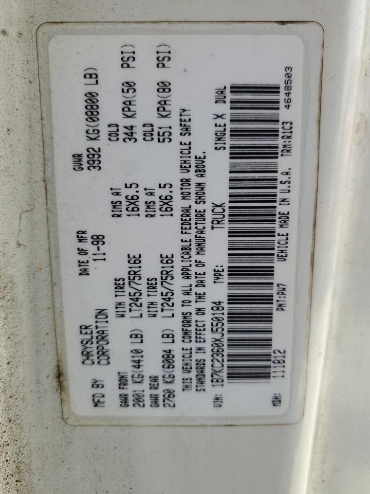 1B7KC2360XJ550184 1999 Dodge Ram 2500