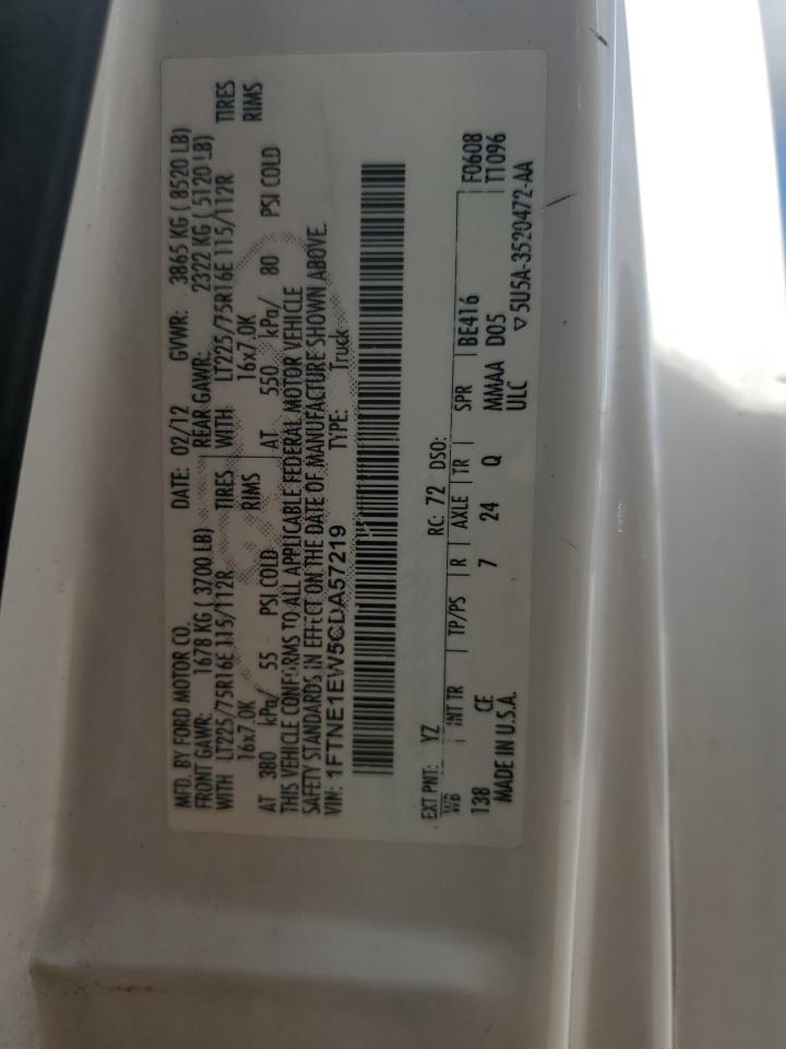 1FTNE1EW5CDA57219 2012 Ford Econoline E150 Van