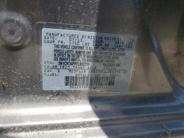 2014 Nissan Versa S VIN: 3N1CN7APXEL822711 Lot: 58686374