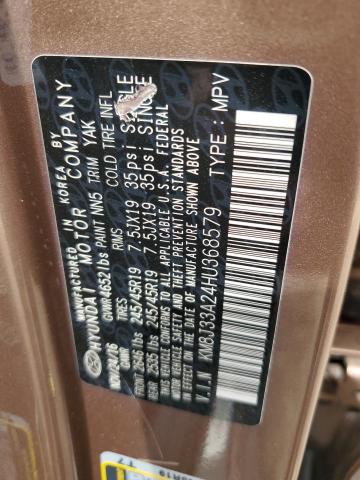 2017 Hyundai Tucson Limited VIN: KM8J33A24HU368579 Lot: 57390734