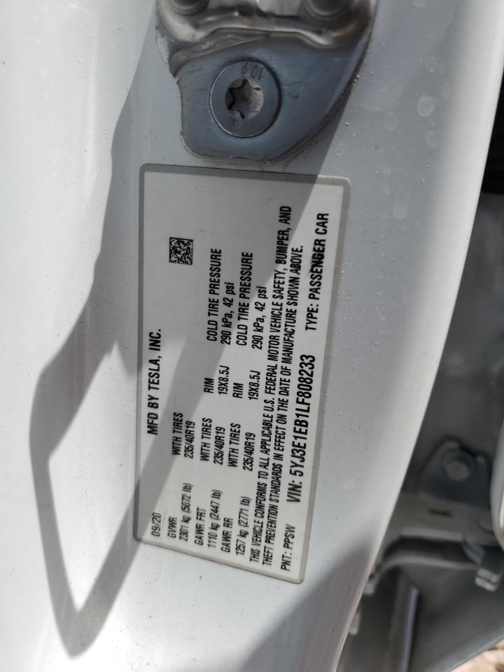 5YJ3E1EB1LF808233 2020 Tesla Model 3