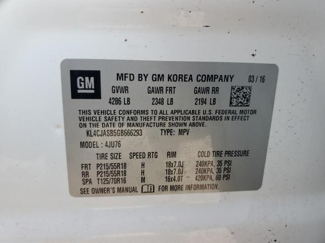 2016 Buick Encore VIN: KL4CJASB5GB666293 Lot: 60382394