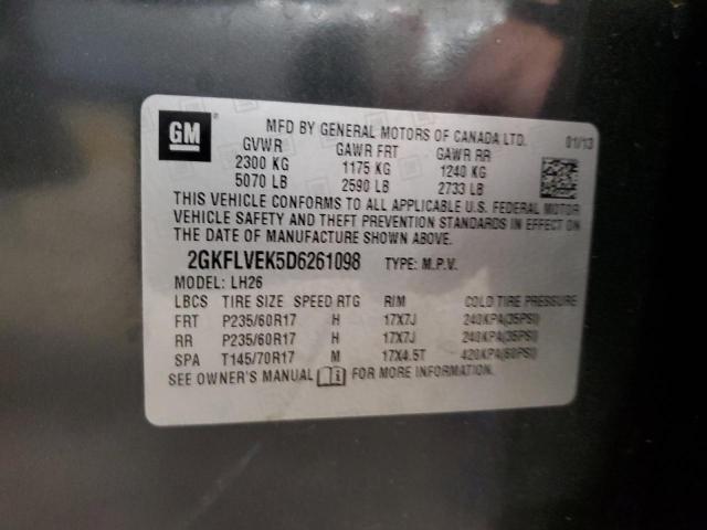 2013 GMC Terrain Slt VIN: 2GKFLVEK5D6261098 Lot: 58114454