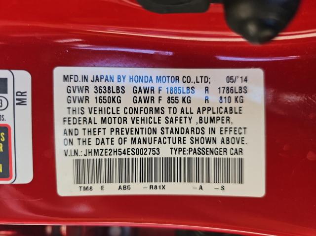 2014 Honda Insight Lx VIN: JHMZE2H54ES002753 Lot: 58158144