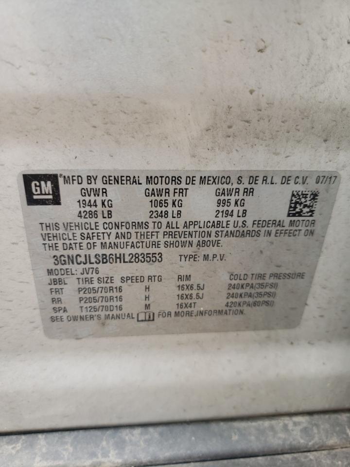 3GNCJLSB6HL283553 2017 Chevrolet Trax 1Lt