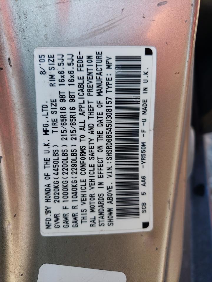 SHSRD68545U308157 2005 Honda Cr-V Lx