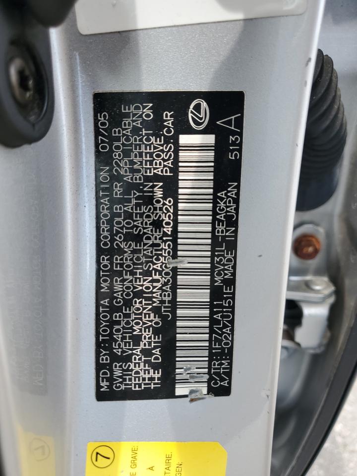 JTHBA30G555140526 2005 Lexus Es 330