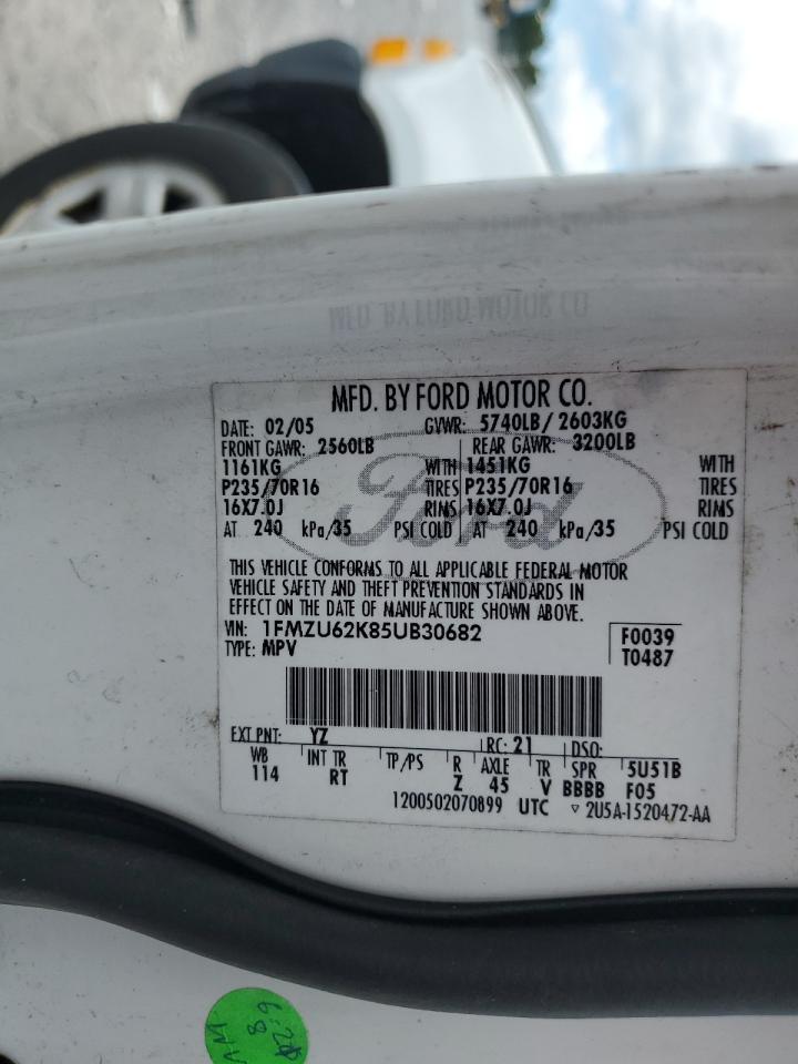 1FMZU62K85UB30682 2005 Ford Explorer Xls