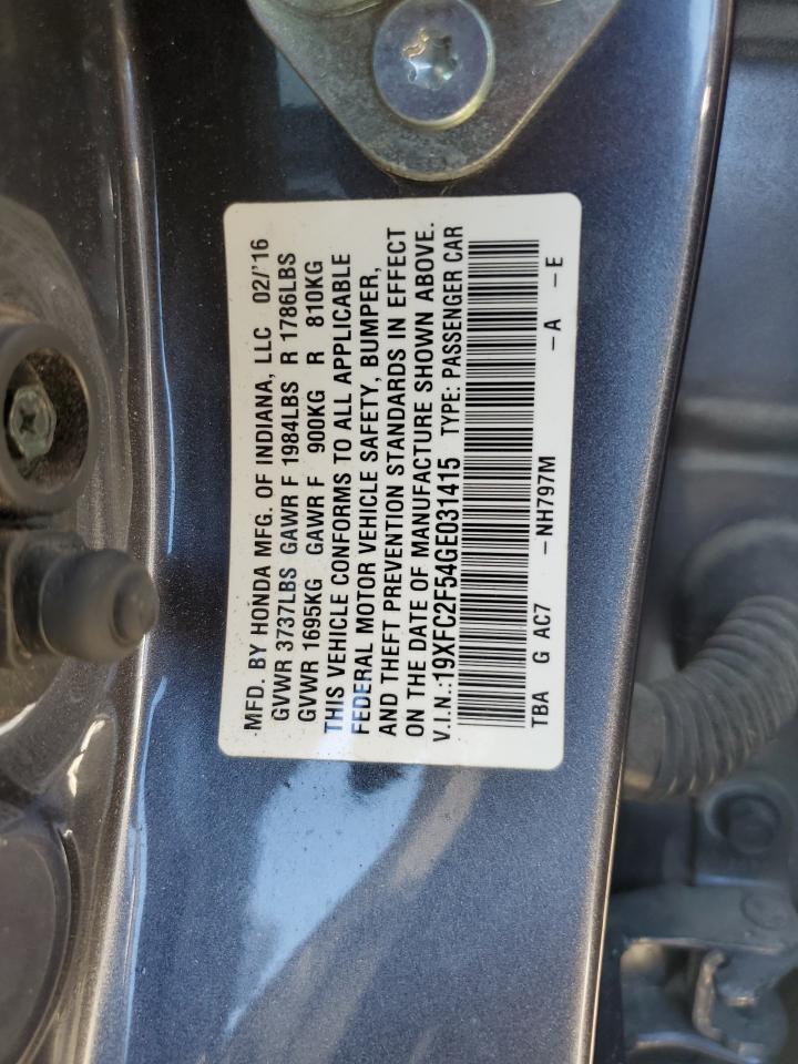 19XFC2F54GE031415 2016 Honda Civic Lx