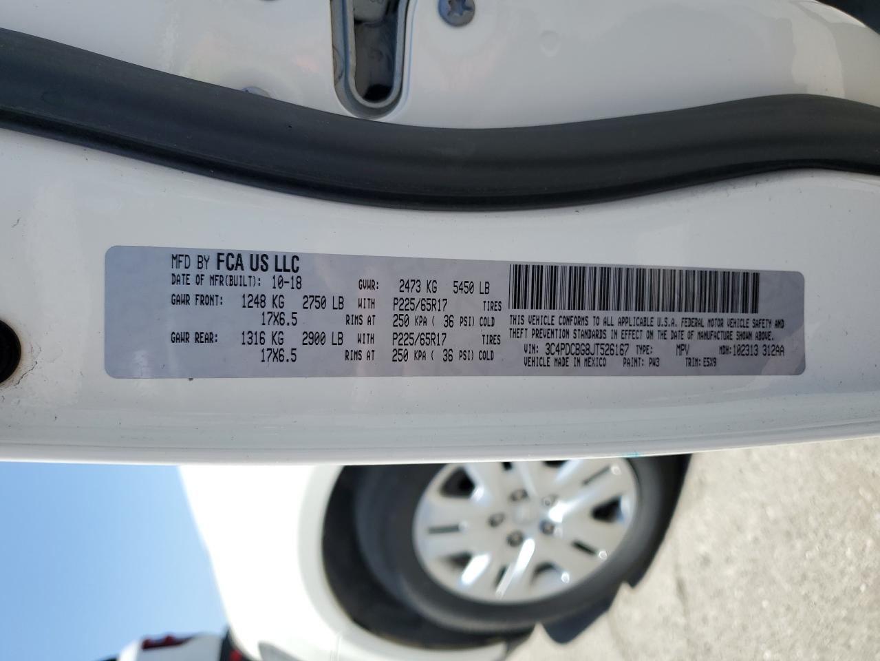 3C4PDCBG8JT526167 2018 Dodge Journey Sxt