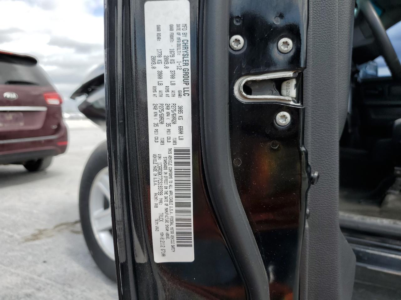 1C6RD6KT7CS193799 2012 Dodge Ram 1500 St