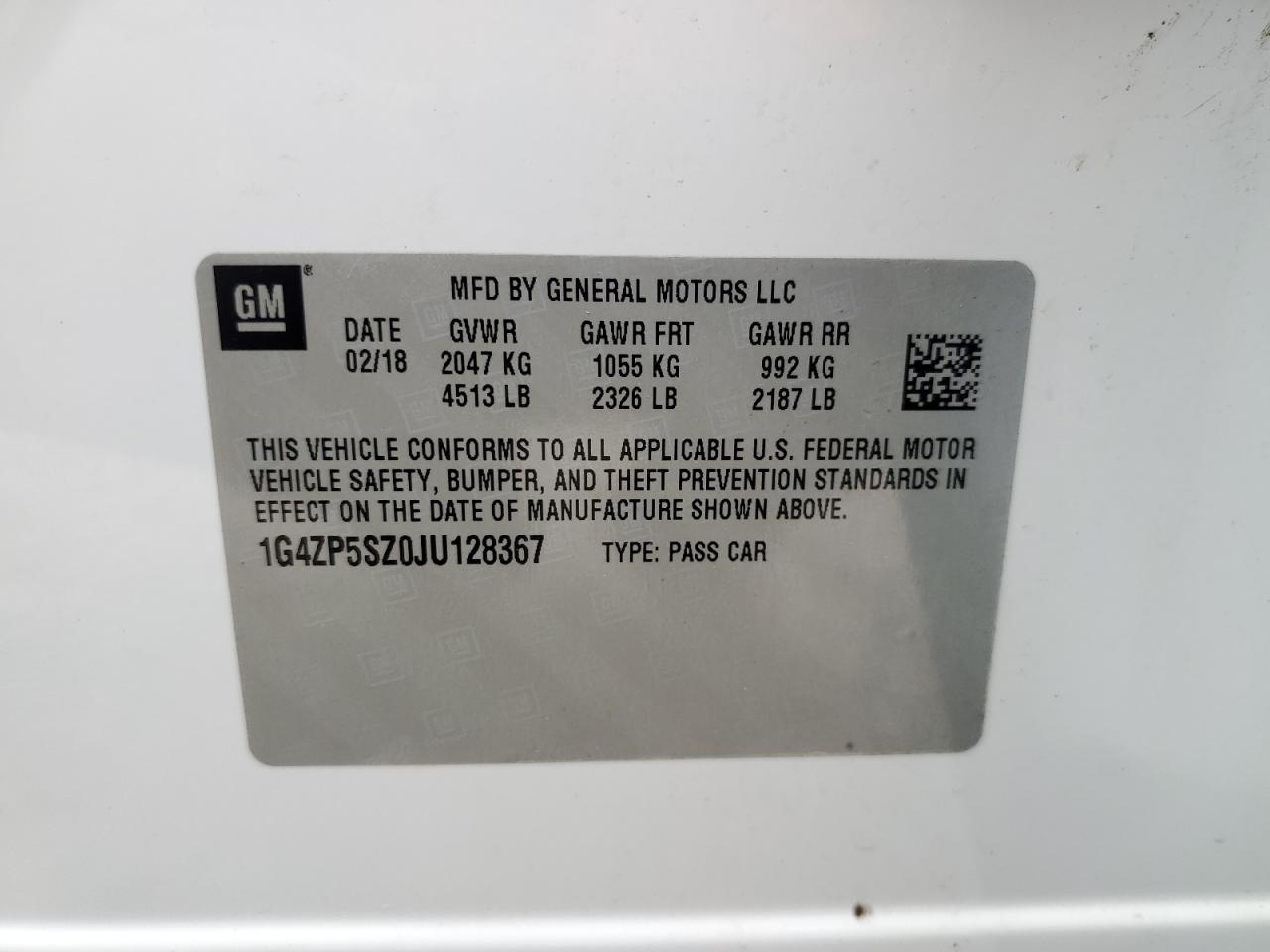 1G4ZP5SZ0JU128367 2018 Buick Lacrosse Essence