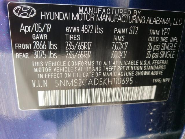 2019 HYUNDAI SANTA FE S - 5NMS2CAD5KH110695
