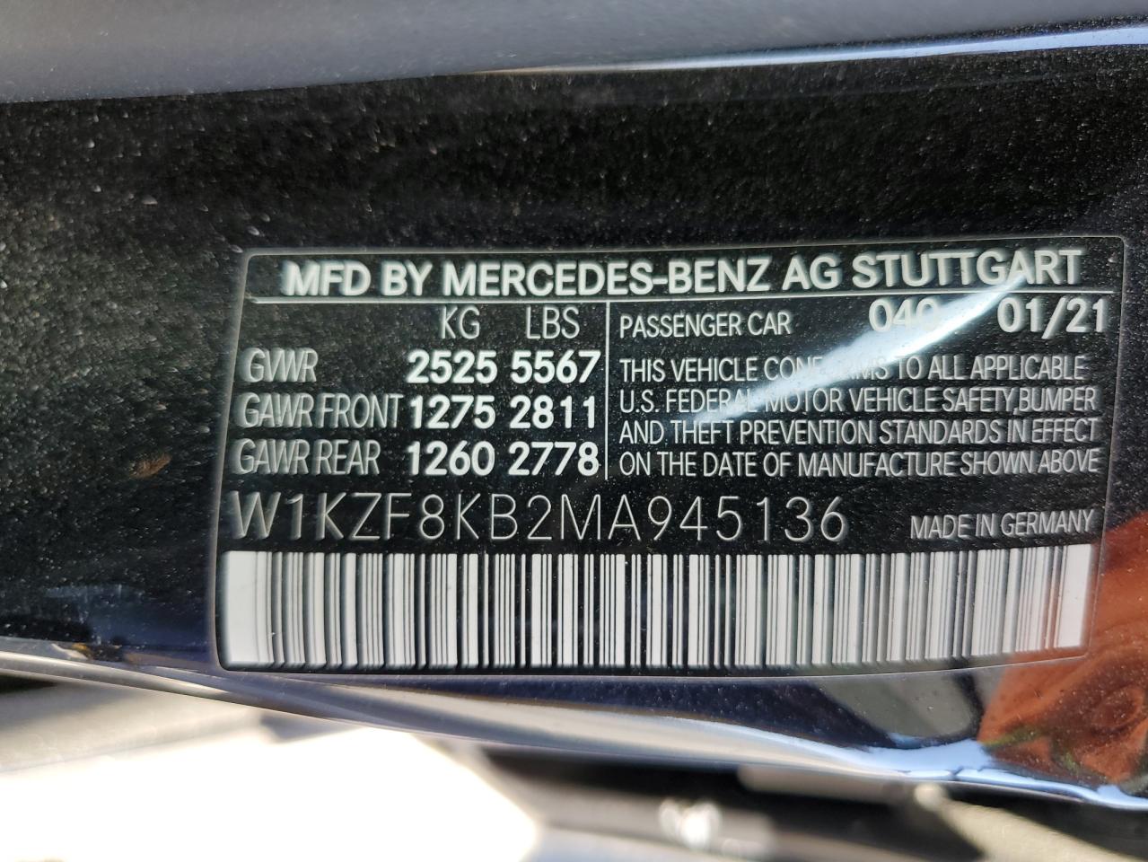 W1KZF8KB2MA945136 2021 Mercedes-Benz E 63 Amg-S 4Matic