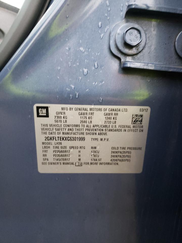 2GKFLTEKXC6301999 2012 GMC Terrain Sle