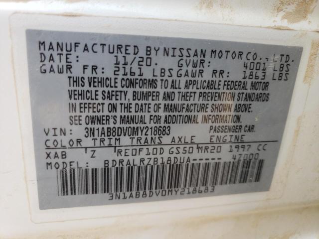 2021 Nissan Sentra Sr VIN: 3N1AB8DV0MY218683 Lot: 58227204