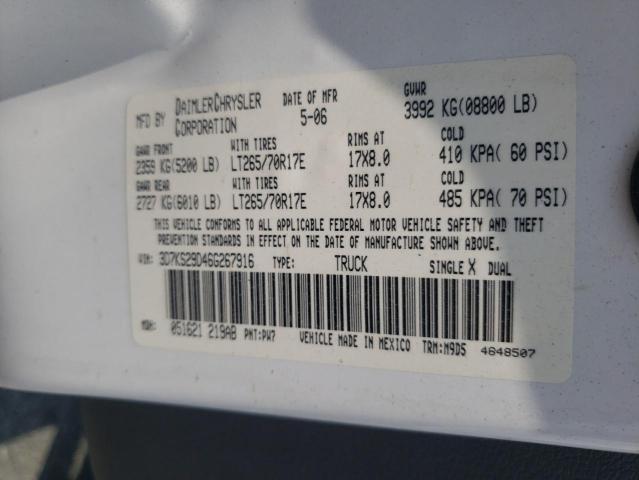 2006 Dodge Ram 2500 VIN: 3D7KS29D46G267916 Lot: 59500654