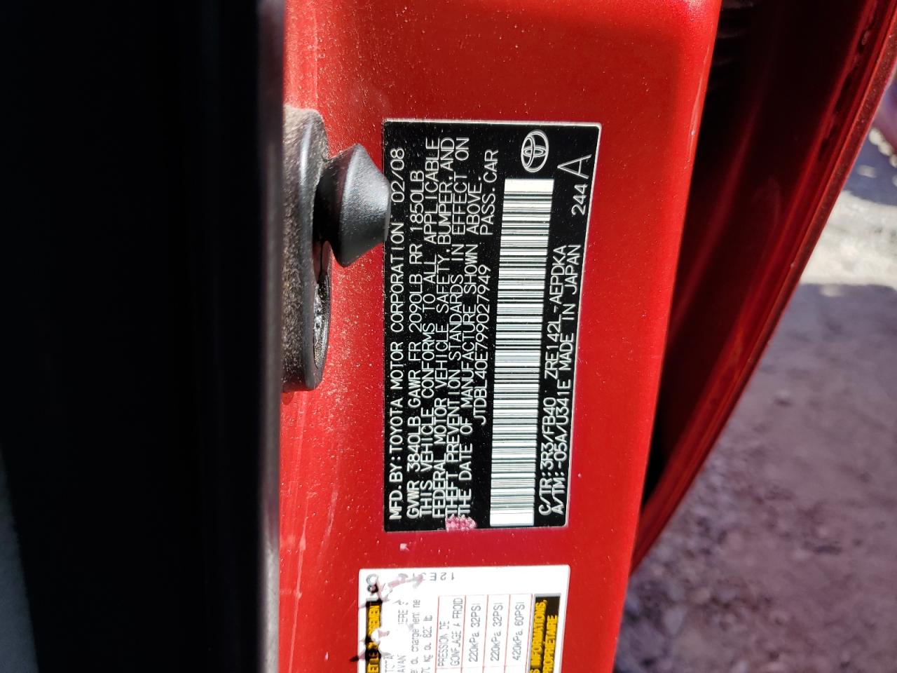 JTDBL40E799027949 2009 Toyota Corolla Base