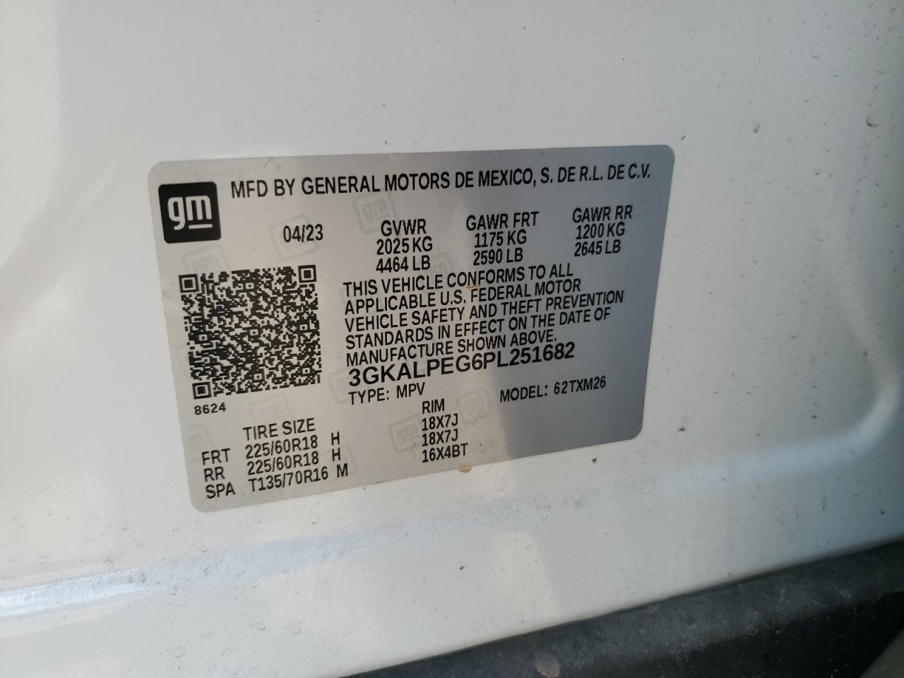 3GKALPEG6PL251682 2023 GMC Terrain Slt