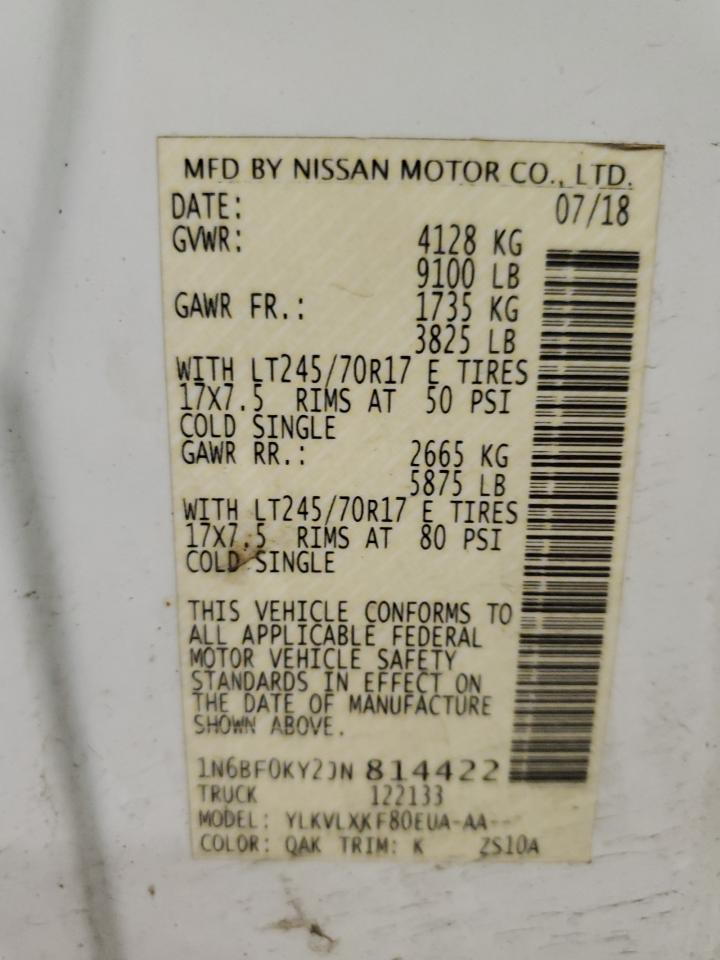 1N6BF0KY2JN814422 2018 Nissan Nv 1500 S