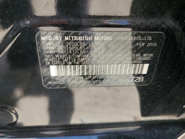 2017 Mitsubishi Mirage Es VIN: ML32A3HJ6HH004011 Lot: 60172504