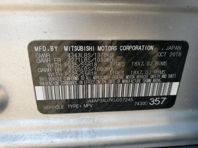 2019 Mitsubishi Outlander Sport Es VIN: JA4AP3AU7KU007245 Lot: 58783904