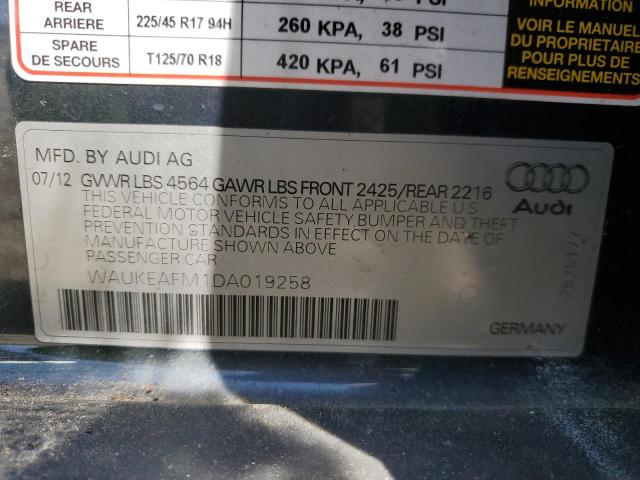 2013 Audi A3 Premium Plus VIN: WAUKEAFM1DA019258 Lot: 59996014