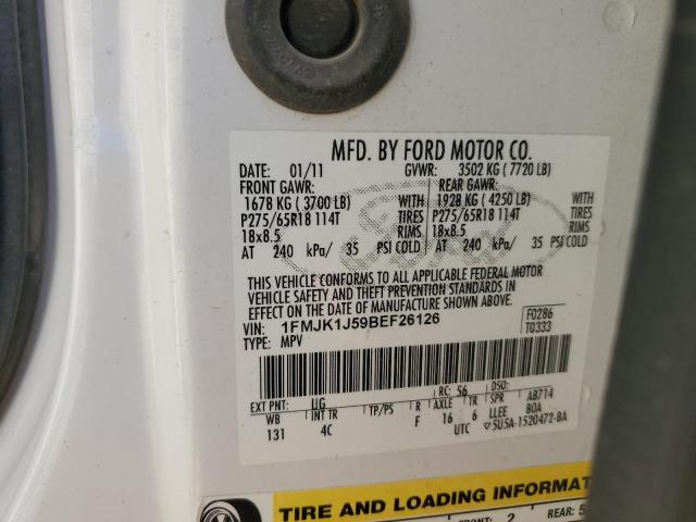 2011 Ford Expedition El Xlt VIN: 1FMJK1J59BEF26126 Lot: 60601584