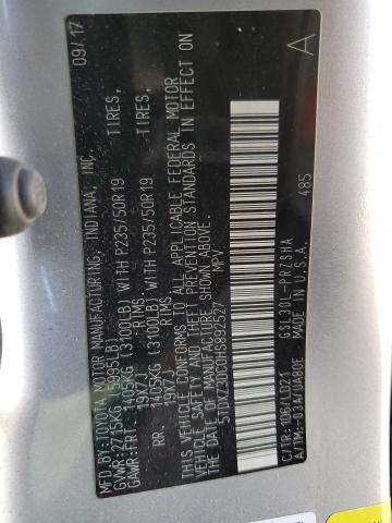 2017 TOYOTA SIENNA SE 5TDXZ3DC0HS892527