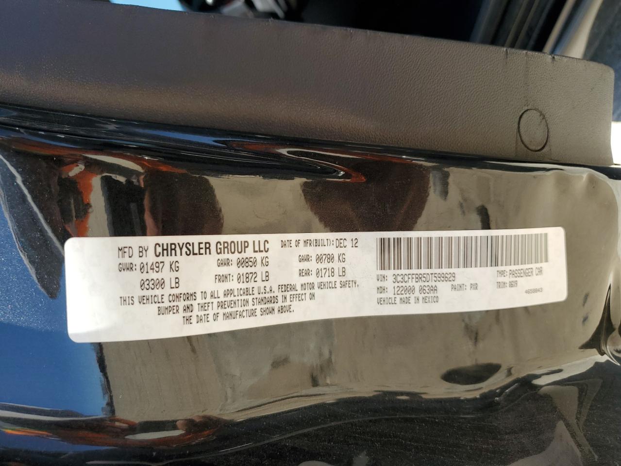 3C3CFFBR5DT599629 2013 Fiat 500 Sport