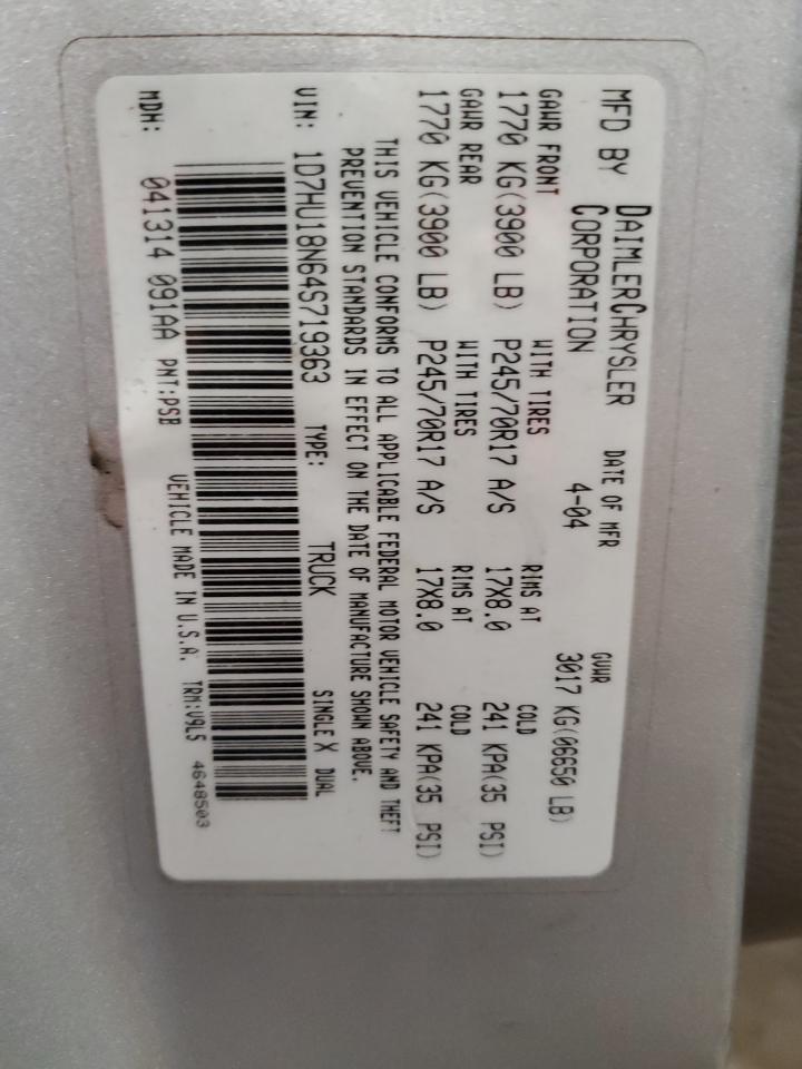 1D7HU18N64S719363 2004 Dodge Ram 1500 St