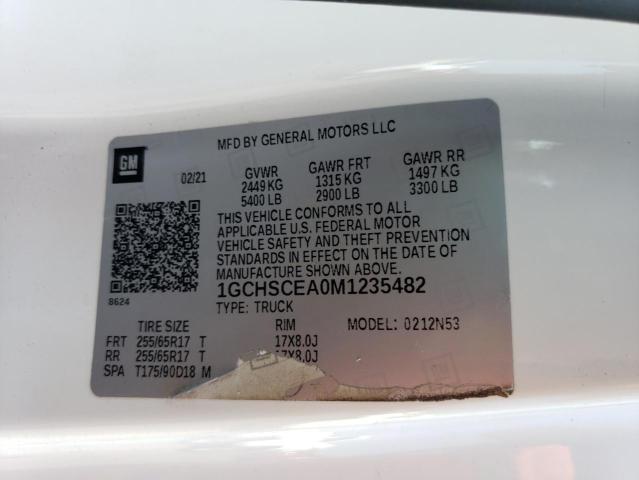 2021 Chevrolet Colorado Lt VIN: 1GCHSCEA0M1235482 Lot: 59444034