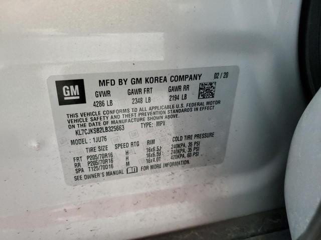 KL7CJKSB2LB325663 Chevrolet Trax LS 12