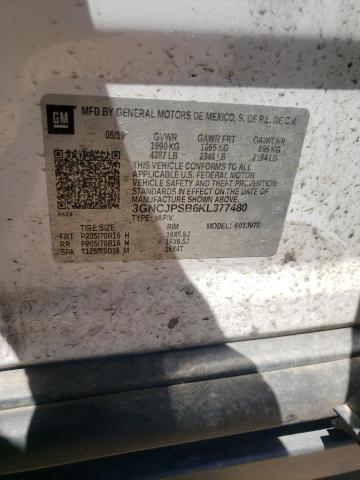 2019 Chevrolet Trax 1Lt VIN: 3GNCJPSB6KL377480 Lot: 59087014