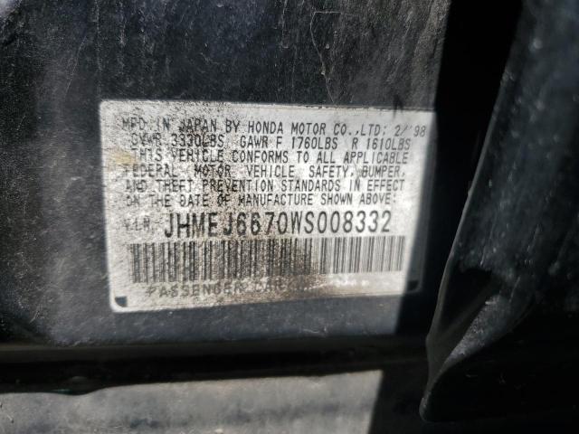 1998 Honda Civic Lx VIN: JHMEJ6670WS008332 Lot: 60030324