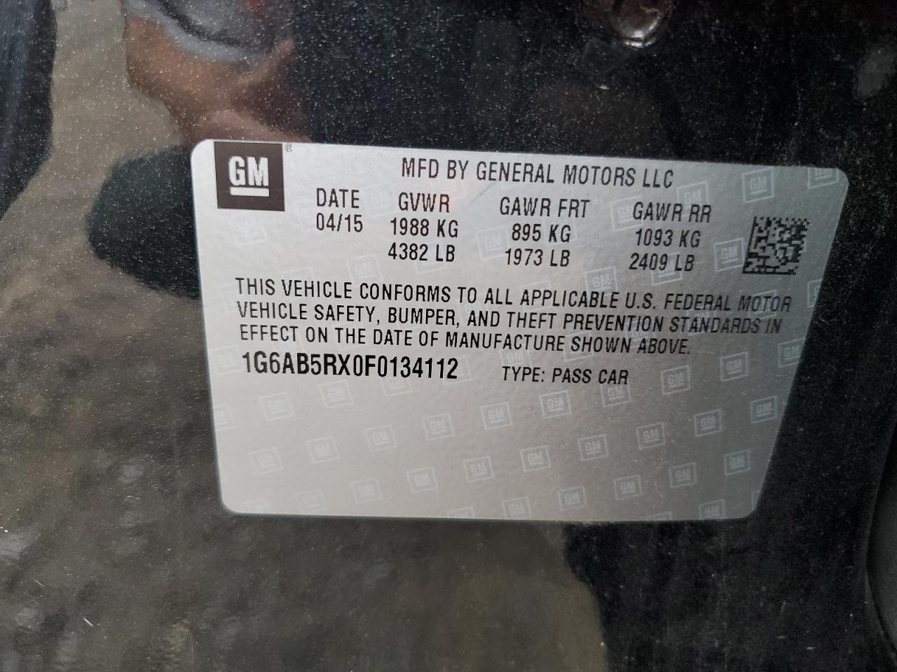 1G6AB5RX0F0134112 2015 Cadillac Ats Luxury