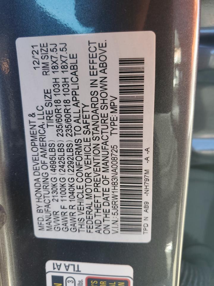 5J6RW1H83NA008725 2022 Honda Cr-V Exl