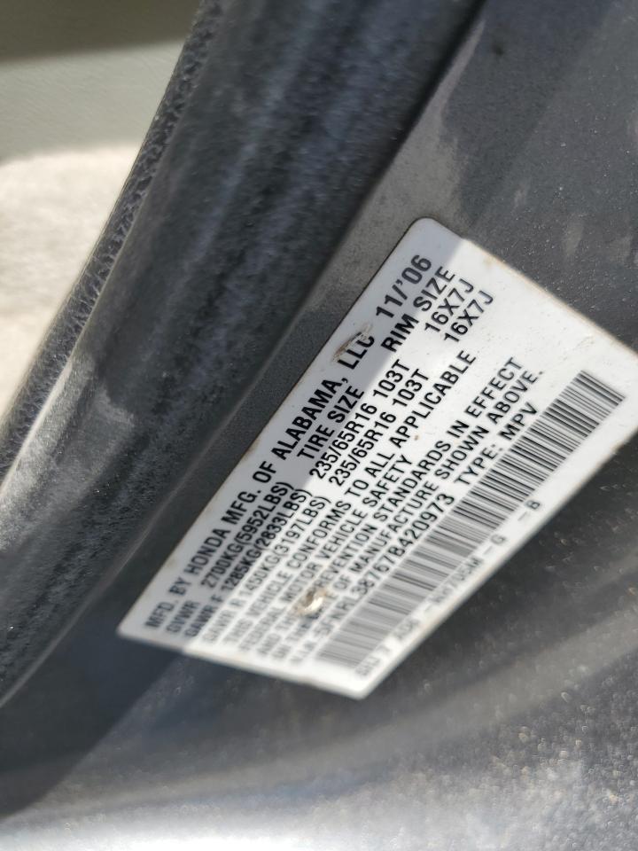 5FNRL38767B420973 2007 Honda Odyssey Exl