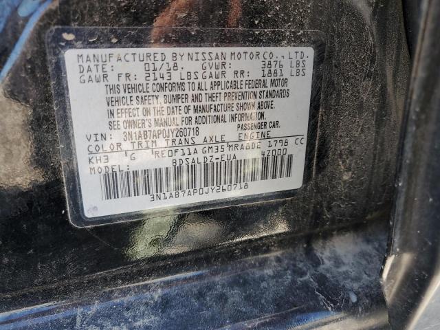 2018 Nissan Sentra S VIN: 3N1AB7AP0JY260718 Lot: 56902884