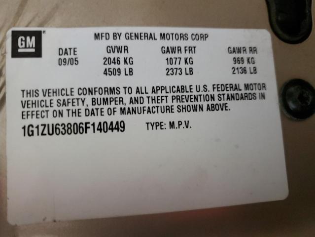 2006 Chevrolet Malibu Maxx Ltz VIN: 1G1ZU63806F140449 Lot: 56452694