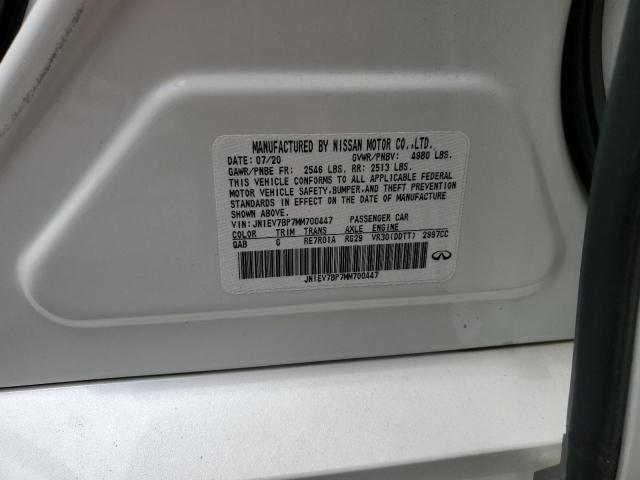 2021 Infiniti Q50 Luxe VIN: JN1EV7BP7MM700447 Lot: 59356914