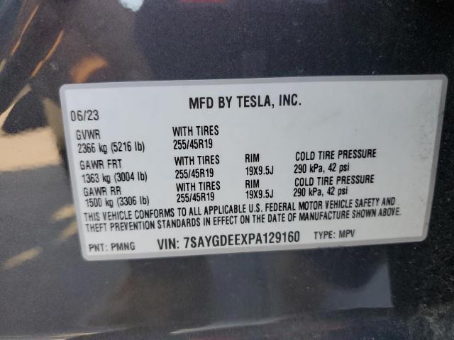 2023 Tesla Model Y VIN: 7SAYGDEEXPA129160 Lot: 58674414
