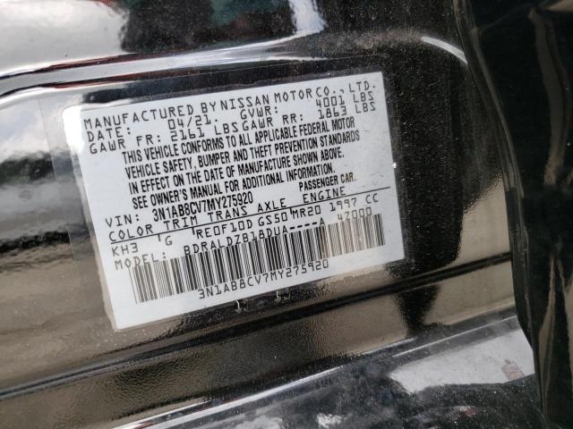 2021 Nissan Sentra Sv VIN: 3N1AB8CV7MY275920 Lot: 57323174