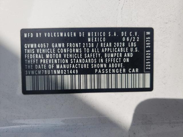 2022 Volkswagen Jetta S VIN: 3VWCM7BU1NM021449 Lot: 57694664